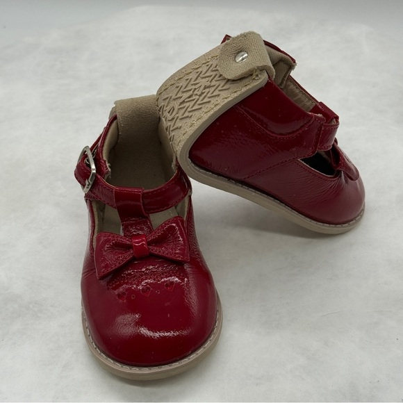 Toddler Red Dress Shoes Patent leather and Strap. Size 20 EU 4.5 US - Picture 3 of 8